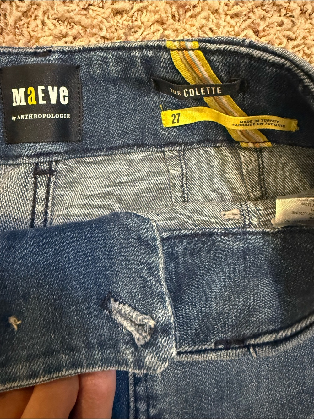 Maeve The Collette Cropped High-Rise Wide-Leg Jean Size 27 Anthropologie Stretch - Picture 11 of 15